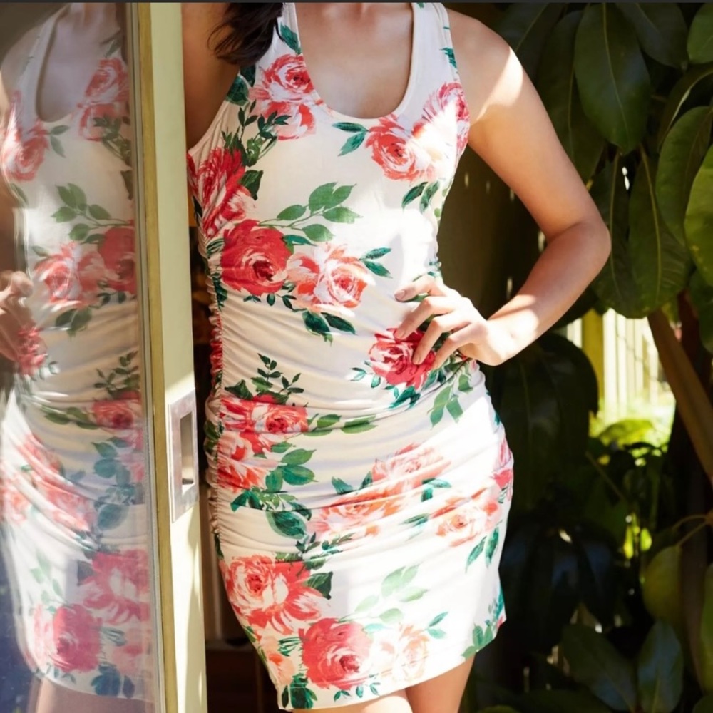 Anthropologie Rose Floral Dress Size Medium NWT